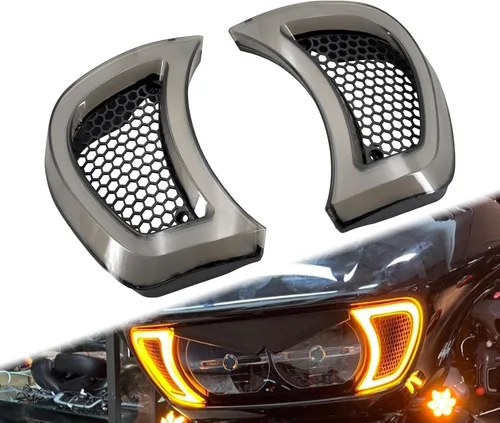 Vista 10 de Luces LED de ventilación para faros delanteros, luz de circulación para Harley Road Gilde FLTRX 2015-2023 (transparente)