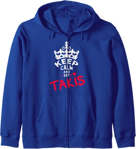 Vista 4 de Keep Calm And Eat Takis Sudadera con capucha con cremallera White Foodies Design, Negro