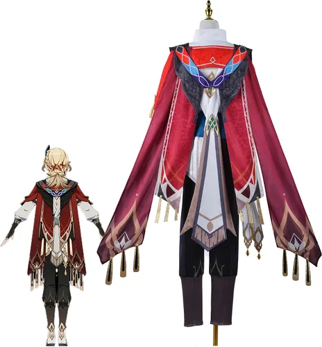Vista 7 de DGXWRG Kaveh Genshin Impact Kaveh Cosplay Costume Outfit for Christmas Halloween Parties Genshin Cosplay and Wig