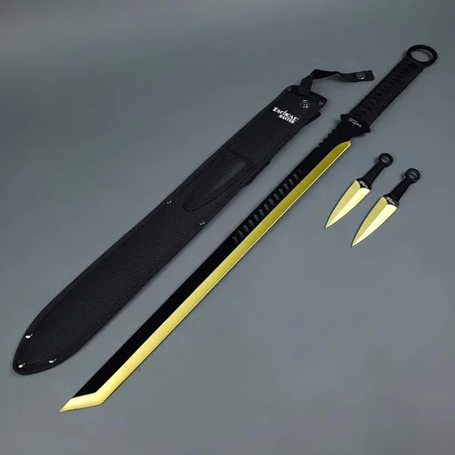 Vista 13 de Juego de machete con cuchillos de lanzamiento. para camping, deportes al aire libre y colecciones