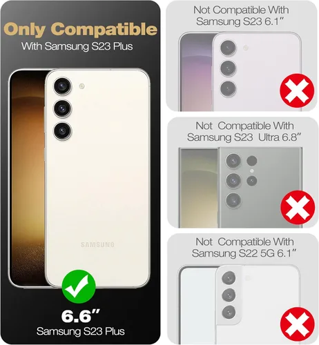 Vista 2 de Dexnor Funda de cuerpo completo para Samsung Galaxy S23 Plus 5G/6.6 pulgadas, marco frontal extra, protección de grado militar, protector