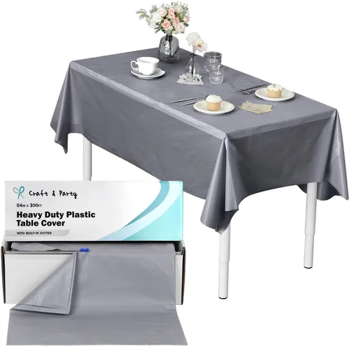 Vista 38 de Rollo de plástico para cubierta de mesa color verde manzana, 40 pulgadas x 100 pies, rollo de plástico resistente para cubierta de mesa de banquetes