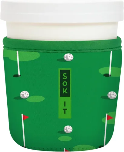 Vista 138 de Sok It IceCreamSok - Funda de neopreno aislada (flores abstractas, pintas de helado cónicas)