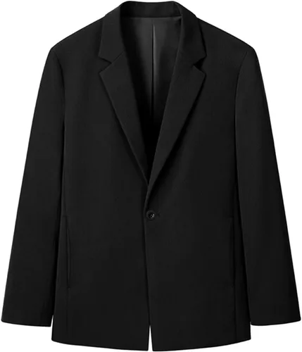 Vista 2 de Aipengry Chaqueta de traje formal de negocios para hombre, casual, 1 botón, chaqueta de vestir de un solo botonadura, chaqueta moderna para fiesta