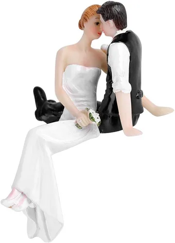 Vista 8 de BORDSTRACT Divertidos adornos para tartas de boda, romántica figura de resina con forma de novia y novio, para decoración de fiesta de banquete