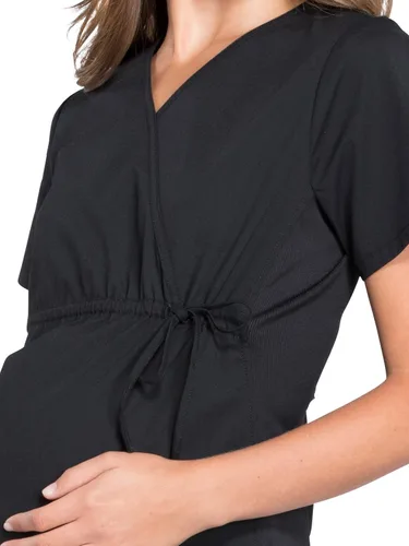 Vista 3 de Cherokee Women's Maternity Scrub Top with 3 Pockets Mock Wrap WW685
