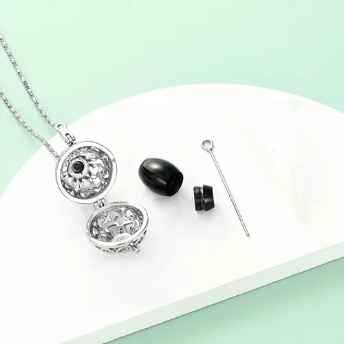 Vista 5 de Yinplsmemory Cremation Jewelry Hollow Heart Urn Necklace for Ashes for Women Men with Always In My Heart Memorial Locket Pendant Keepsake Jar