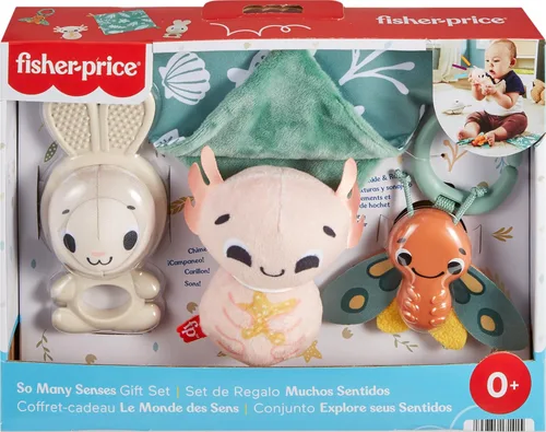 Vista 6 de Fisher-Price Juego de juguetes para bebés con tantos sentidos, 4 actividades sensoriales para el juego de desarrollo para recién nacidos a partir