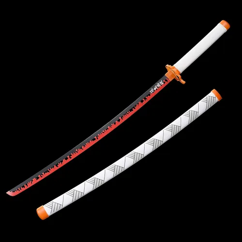 Vista 24 de ziqing Espada samurái de anime hecha a mano, espada Agatsuma Zenitsu, espada Kamado Tanjirou, espada Rengoku Kyoujurou de 41 pulgadas, varios