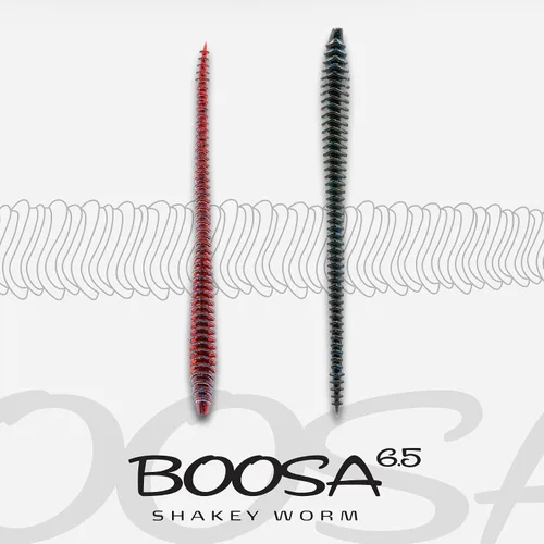 Vista 6 de 6th Sense Gusano Boosa Shakey - Cuerpo acanalado alterno, movimiento flexible, acción de cola bulbosa (10/pk) - Fabricado en los Estados Unidos