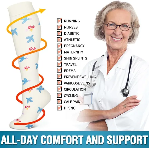 Vista 149 de Bluemaple 6 Pack Copper Compression Socks for Women and Men Circulation-Best Support for Medical, Running,Nursing,Athletic