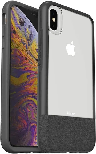Vista 8 de OtterBox - Funda ultradelgada para iPhone X y XS (solamente) - Funda protectora transparente con acento de fieltro de lujo (magenta cristalino)