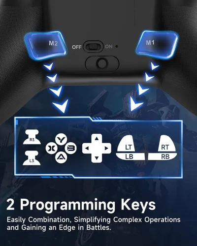 Vista 7 de EasySMX X15 PC Controller - Enhanced Wireless Bluetooth Controller with Hall Joysticks/Hall Triggers/RGB Lighting - No Stick Drift, No Dead Zone