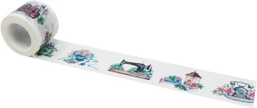 Vista 6 de Wrapables Diseños Decorativos Washi Cinta de Enmascarar, 0.787 in x 16.4 ft, Trenes de Navidad