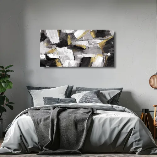 Vista 7 de SOUGUAN Cuadros de Arte en Blanco y Negro Abstractos Colgantes de Pared Decoración Obra de Arte Moderna 20"X40" Decoraciones de Pared