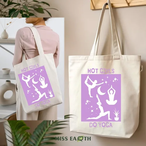 Vista 7 de Bolsa de lona de algodón estética, reutilizable, para mujer, regalo casual, vacaciones, tienda, trabajo, gimnasio, yoga, divertido y lindo
