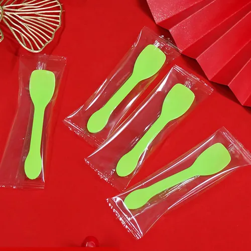 Vista 10 de 100 cucharas de helado, cuchara desechable para pastel, cuchara de pudín de yogur de plástico, color negro