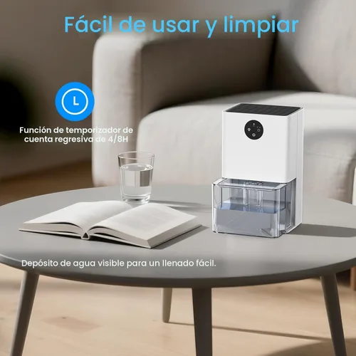 Vista 7 de Deshumidificador, deshumidificadores pequeños de 50 onzas para habitación del hogar, silencioso con apagado automático, deshumidificadores