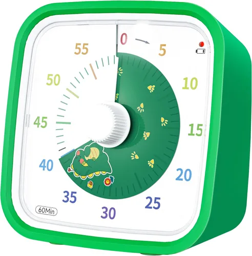 Vista 13 de Yunbaoit Temporizador Visual Negro Mejorado con Estuche Protector, Temporizador Silencioso de Cuenta Regresiva de 60 Minutos para Niños y Adultos