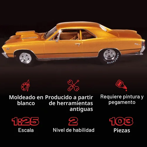 Vista 2 de AMT 1967 Chevy Chevelle Pro Street 1:25 Kit de modelo a escala 1:25