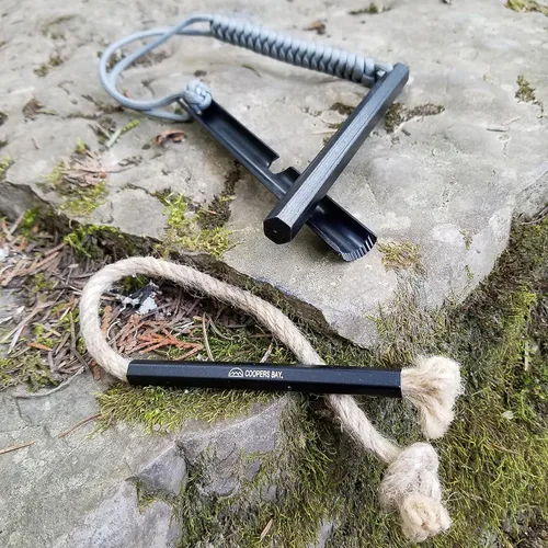 Vista 4 de Hexalite Ferro Rod y FireWick Kit de yesca Varilla ferro hexagonal extra grande de 1/2 x 6 pulgadas de largo Incluye Tinder FireWick Paquete