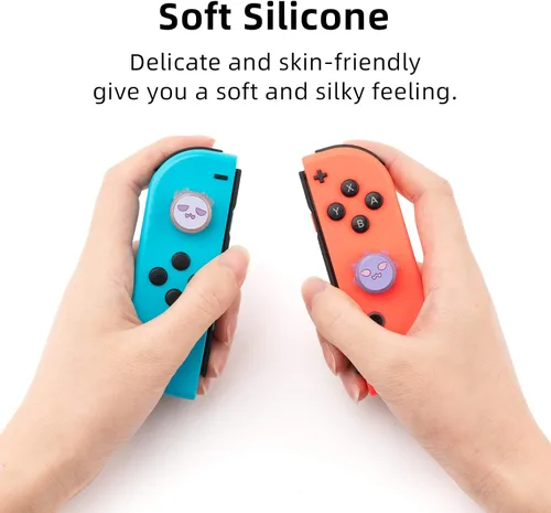 Vista 2 de GeekShare Gorras de agarre de pulgar de fantasma codicioso de Halloween funda de silicona suave compatible con Nintendo Switch OLED Switch Lite 4