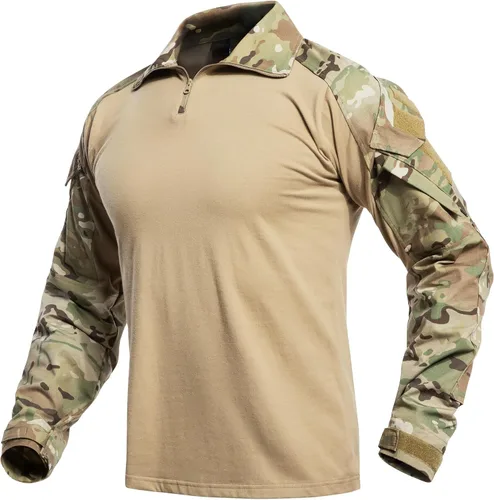 Vista 8 de YEVHEV G3 Camisa de camuflaje con coderas para hombres, uniforme táctico de caza, equipo de paintball