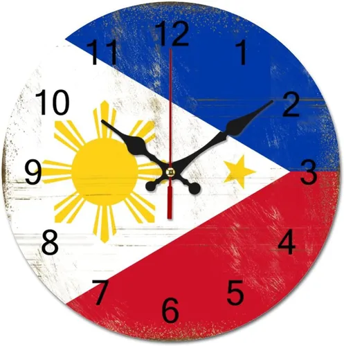 Vista 13 de Reloj de pared grande con diseño de bandera de San Vicente y la Granadina, funciona con pilas, reloj colgante silencioso de 9 pulgadas, decoración