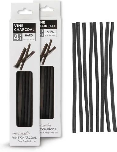 Vista 19 de Pacific Arc Artist Vine Charcoal - 4 palitos de carbón suave, negro para dibujar, dibujar y dibujar