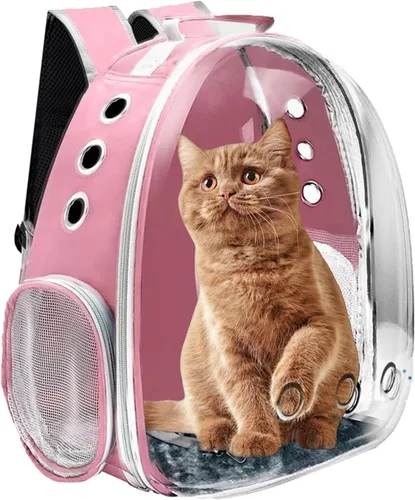 Vista 7 de Mochilas transportadoras para gatos grandes, transportadores para perros pequeños, bolsa de transporte para gatos, mochila para gatos, transportador