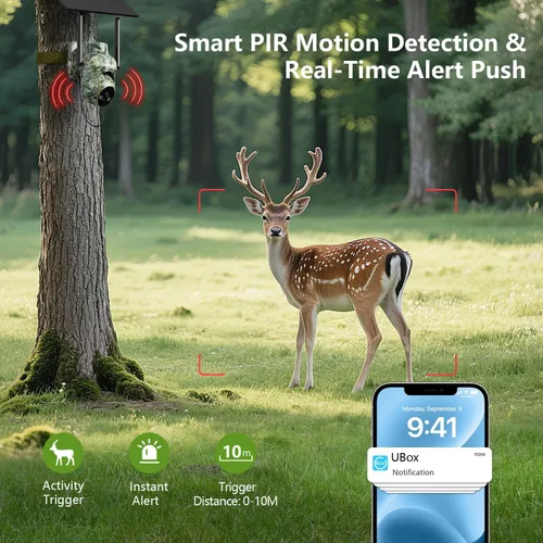 Vista 4 de Cámaras celulares 4G LTE, tarjeta SIM integrada y tarjeta SD, no necesita WiFi cámara de rastreo con vista en vivo 2K 360°, cámara de seguridad