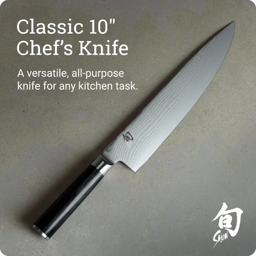 Vista 3 de Shun cuchillo clásico para chef, 10 pulgadas, Negro