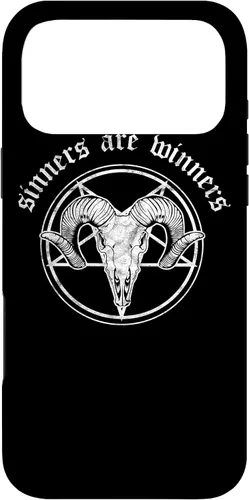 Vista 21 de Funda para iPhone 14 Occult Baphomet Tarot Card Satanic Devil Sinners are Winners