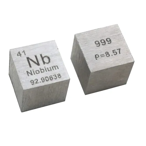 Vista 6 de Juego de 5 cubos de elementos de 0.394 pulgadas (0.394 in), tungsteno, niobio, níquel, cobre, titanio, cubos de densidad de hasta un 99.99% de metal