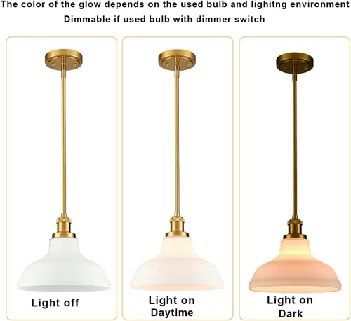 Vista 4 de HOLKIRT Modernas lámparas colgantes doradas, luces colgantes de isla de cocina, luces colgantes para dormitorio, comedor, baño con cúpula de cristal