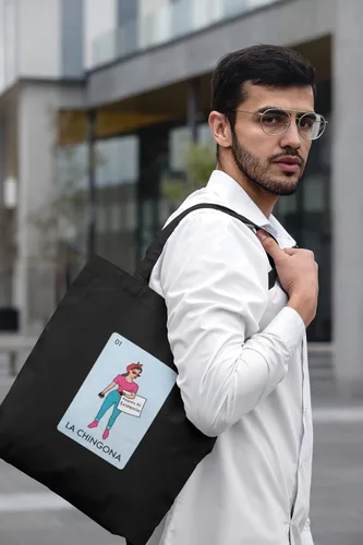 Vista 8 de La Chingona Parody Feminist Latina Canvas Tote Bag