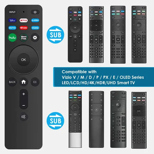 Vista 5 de Control remoto universal XRT260 de repuesto para todos los televisores inteligentes Vizio con botones de acceso directo Disney, Netflix, Video