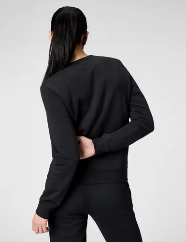 Vista 3 de Nike Sudadera deportiva de forro polar con logotipo y cuello redondo para mujer