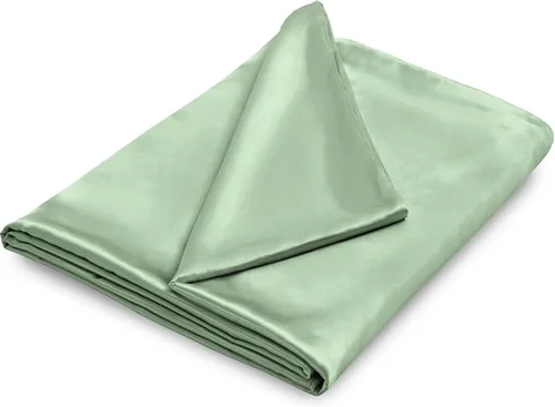 Vista 8 de NSGZ Funda de edredón de 48 x 72 pulgadas para manta con peso, funda de manta de satén con peso extraíble y sedosa con 8 lazos y cierre seguro