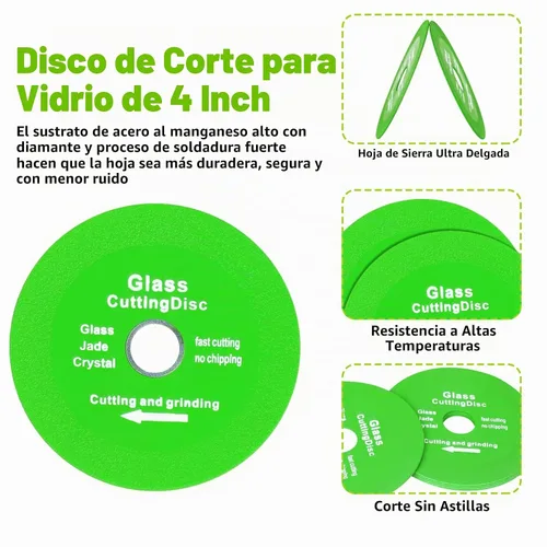 Vista 3 de Disco de corte de vidrio para amoladora angular de 4-1/2 pulgadas, 5 unidades de disco de corte de diamante de cerámica de vidrio de 7/8 pulgadas