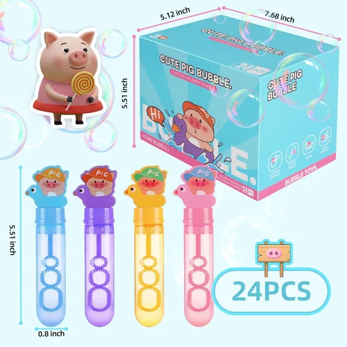 Vista 4 de Pepa Pig - Varitas de burbujas para niños, juguetes de burbujas de Pepa Pig para fiesta de cumpleaños, bolsas de regalo, regalos temáticos de cerdo