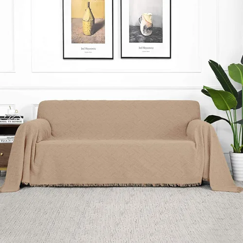 Vista 13 de MYSKY HOME - Funda para sofá, fundas para sofás, funda para silla extragrande, funda para sofá geométrico de color chocolate, funda para sofá