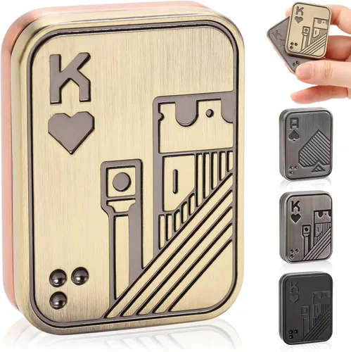 Vista 17 de Deslizador de Dedos, Tarjeta de Poker Metálica de 3 Capas, Clicker de Dedos, Juguetes para Dedos para Adultos, Alivian el Estrés, la Ansiedad