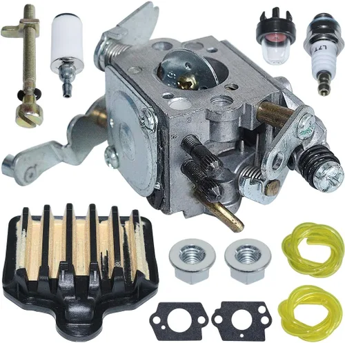 Vista 4 de C1M-W47 Carburador Aire Combustible Línea Ajustador Barra Kit Tuerca para Poulan Pro PP5020AV PP4818A Sierra 573952201,575296301