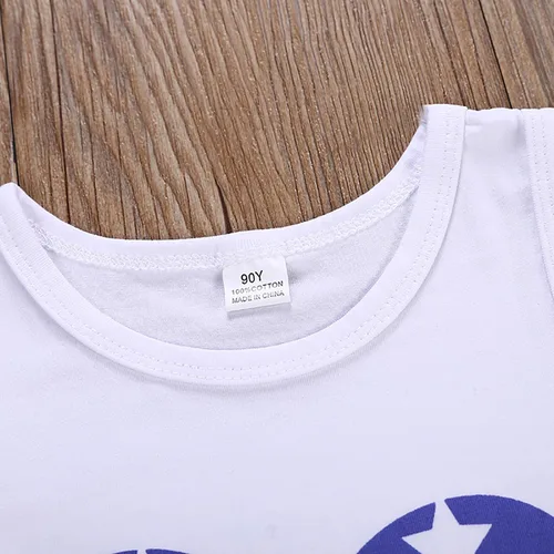 Vista 10 de LYSMuch Conjunto de ropa de verano con estampado de béisbol para niñas pequeñas, camiseta y pantalones con borlas