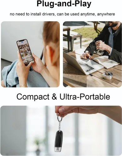 Vista 4 de Unidad flash USB C de 256 GB de hasta 450 MB/s, USB 3.2 Gen 1 tipo C compatible con Android, iPhone 15/16, portátiles, tabletas, negro