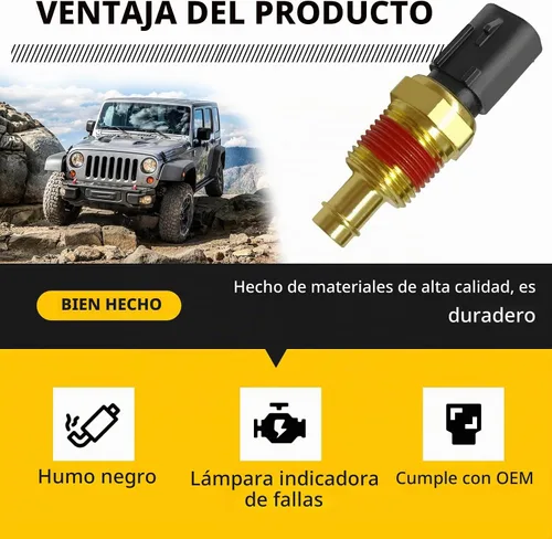 Vista 3 de 5149077AB Sensor de temperatura del refrigerante de agua del motor, compatible con Ram 1500 2011-2014, Chrysler Pacifica 2008, Sebring 2009-2010, Jp