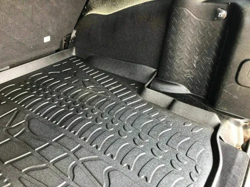 Vista 6 de Forro de carga - Tapete de maletero para Jeep Wrangler 2007-2018 – Tapetes de maletero resistentes a la intemperie para automóviles con borde