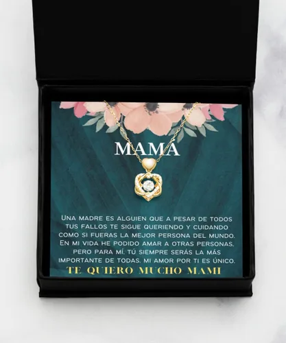 Vista 3 de Collar para mamá con mensaje personalizado, regalo de aniversario de boda o Navidad, cadena para mujer