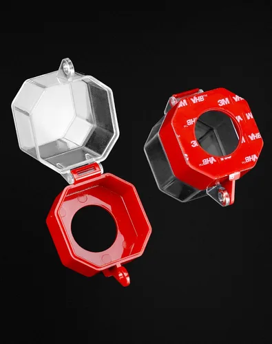 Vista 4 de QWORK - Protector de botón de parada de emergencia, paquete de 4 cubiertas de bloqueo de interruptor de plástico, añade protección